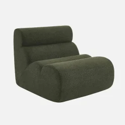 Poltrona bouclé testurizzata con poggiapiedi
