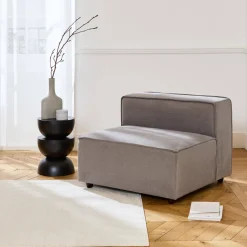 Poltrona con seduta in tessuto idrorepellente, modulo per divano modulare
