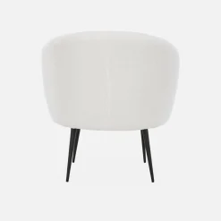 Poltrona di design in boulcé bianca e metallo