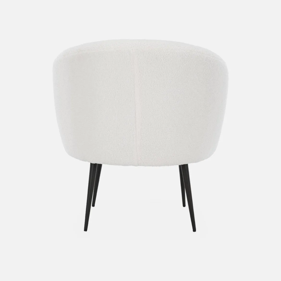 Poltrona di design in boulcé bianca e metallo