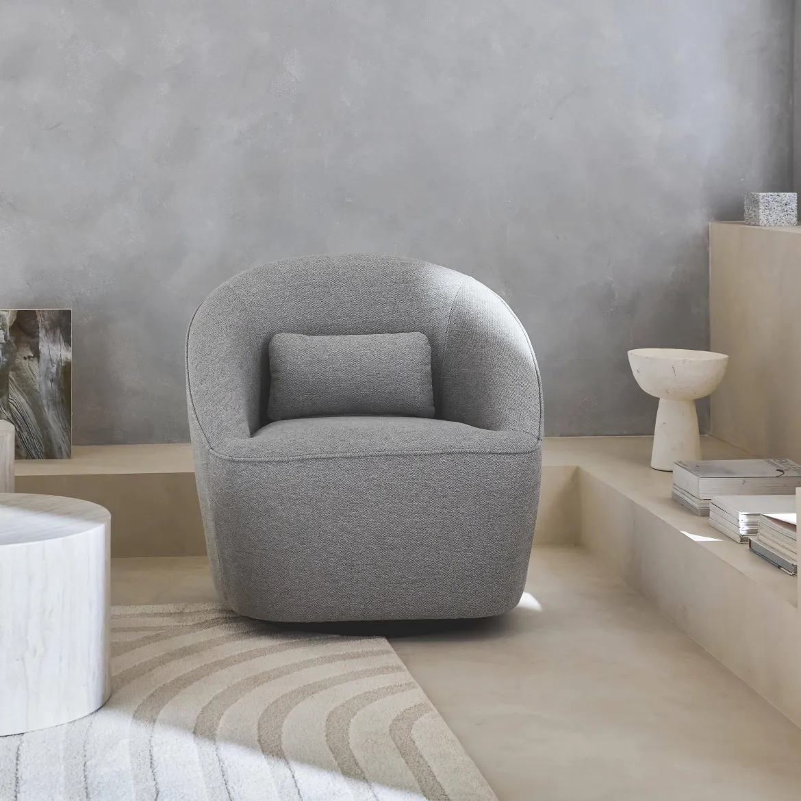 Poltrona girevole 360° con cuscino