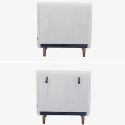 Poltrona letto bouclé con base in legno