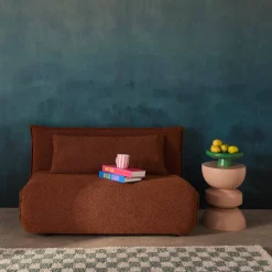 Poltrona letto convertibile bouclé strutturata, 2 posti