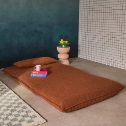 Poltrona letto convertibile bouclé strutturata, 2 posti