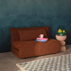Poltrona letto convertibile bouclé strutturata, 2 posti