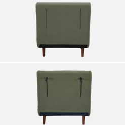 Poltrona letto convertibile tessuto con piedi in legno