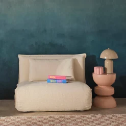 Poltrona letto trasformabile bouclé testurizzato