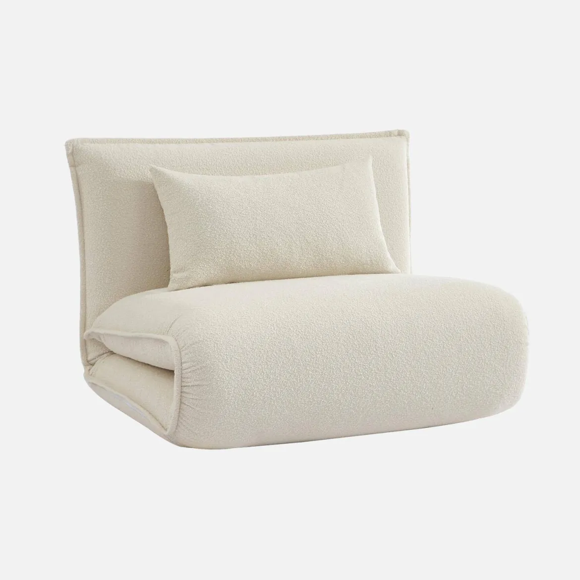 Poltrona letto trasformabile bouclé testurizzato