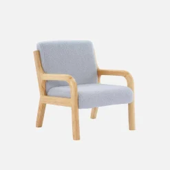 Poltrona scandinava per bambini in tessuto bouclé e legno