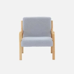 Poltrona scandinava per bambini in tessuto bouclé e legno