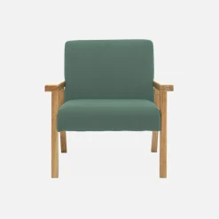 Poltrona scandinava per bambini in velluto a coste e legno di hevea