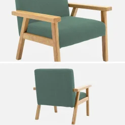 Poltrona scandinava per bambini in velluto a coste e legno di hevea