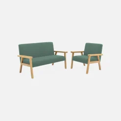 Poltrona scandinava per bambini in velluto a coste e legno di hevea