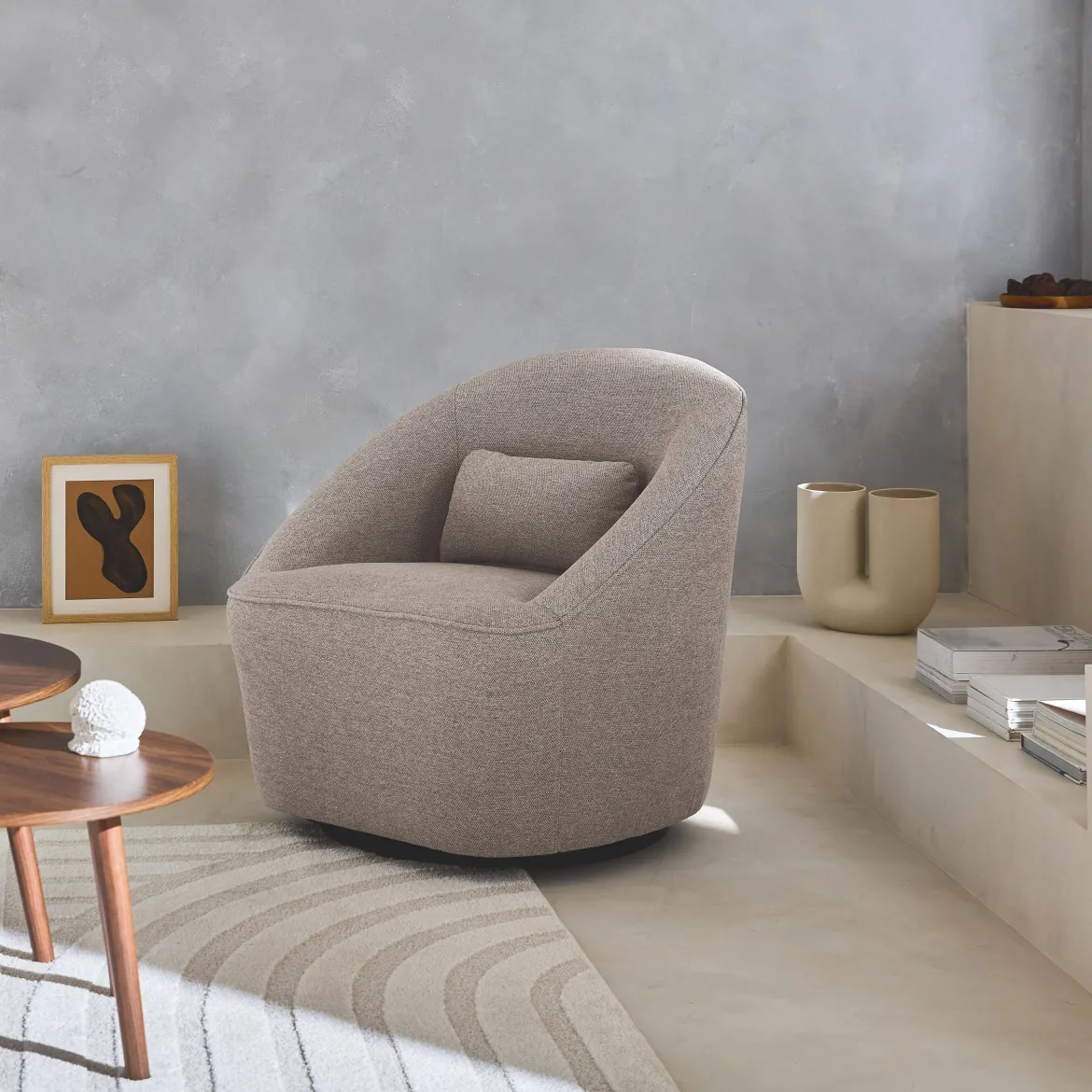 Poltrona girevole 360° con cuscino
