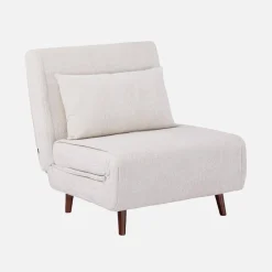 Poltrona letto convertibile in tessuto ciniglia