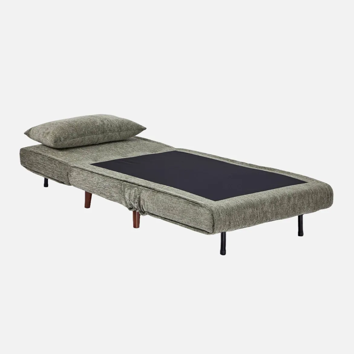 Poltrona letto convertibile in tessuto ciniglia