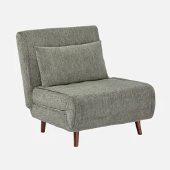 Poltrona letto convertibile in tessuto ciniglia
