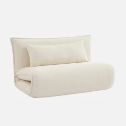 Poltrona letto convertibile bouclé strutturata, 2 posti
