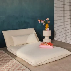 Poltrona letto convertibile bouclé strutturata, 2 posti