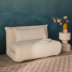 Poltrona letto convertibile bouclé strutturata, 2 posti