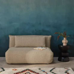 Poltrona letto convertibile bouclé strutturata, 2 posti