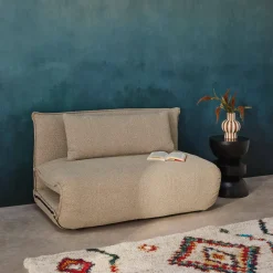 Poltrona letto convertibile bouclé strutturata, 2 posti