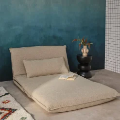 Poltrona letto convertibile bouclé strutturata, 2 posti