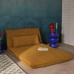 Poltrona letto convertibile bouclé strutturata, 2 posti
