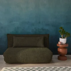 Poltrona letto convertibile bouclé strutturata, 2 posti
