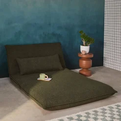 Poltrona letto convertibile bouclé strutturata, 2 posti