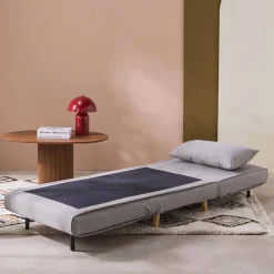 Poltrona letto convertibile tessuto con piedi in legno