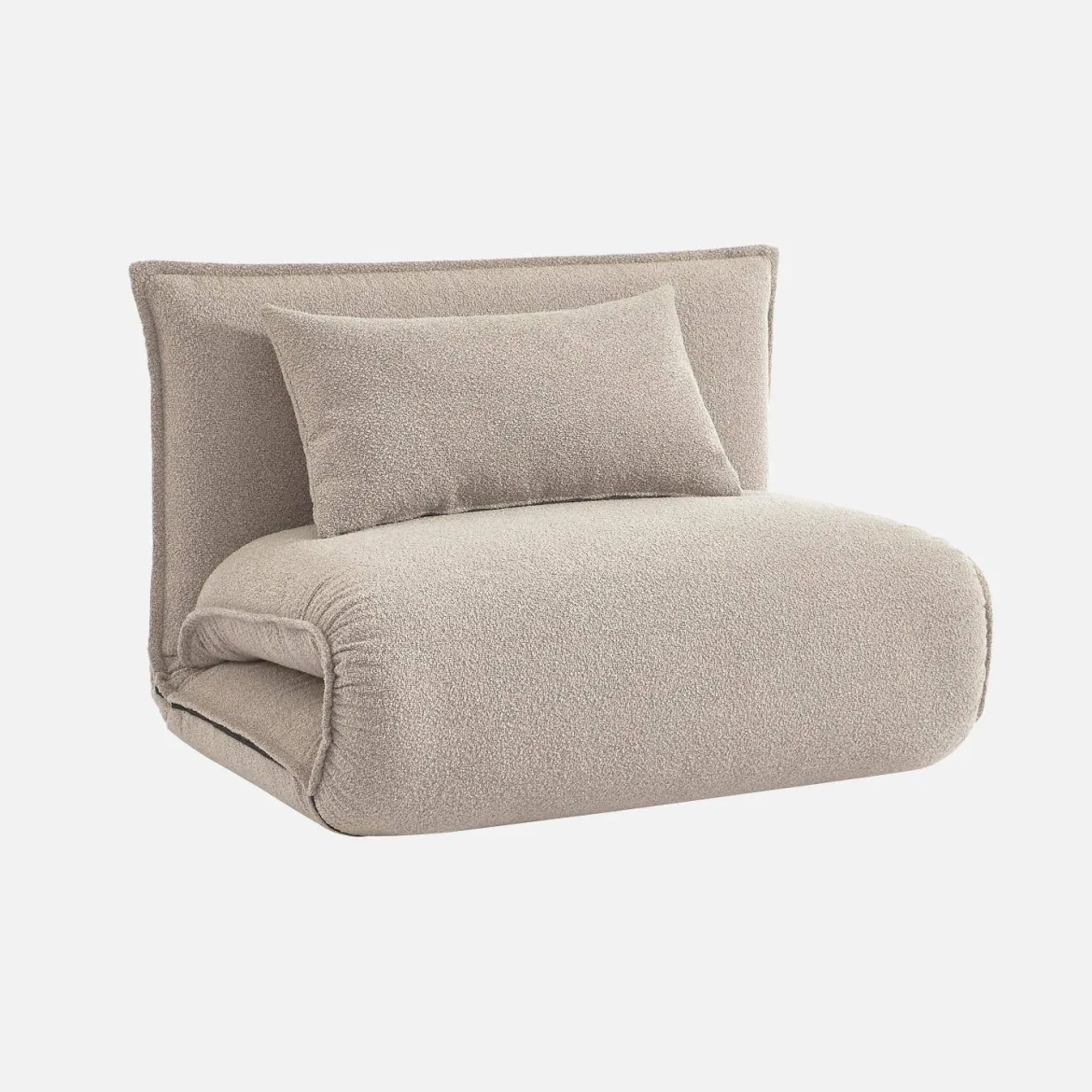 Poltrona letto trasformabile bouclé testurizzato