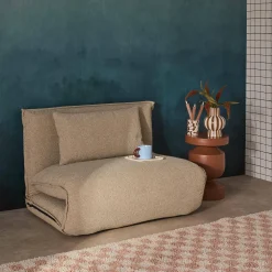 Poltrona letto trasformabile bouclé testurizzato