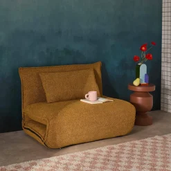 Poltrona letto trasformabile bouclé testurizzato