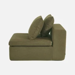 Poltrona per divano modulare in tessuto ciniglia