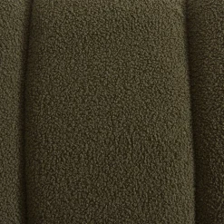 Poltrona relax con gambe rotonde in legno e tessuto bouclé