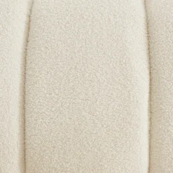 Poltrona relax con gambe rotonde in legno e tessuto bouclé