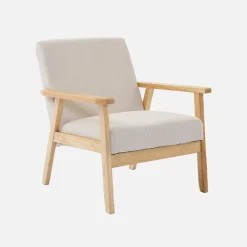 Poltrona scandinava in legno e velluto a coste