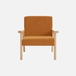 Poltrona scandinava per bambini in velluto a coste e legno di hevea
