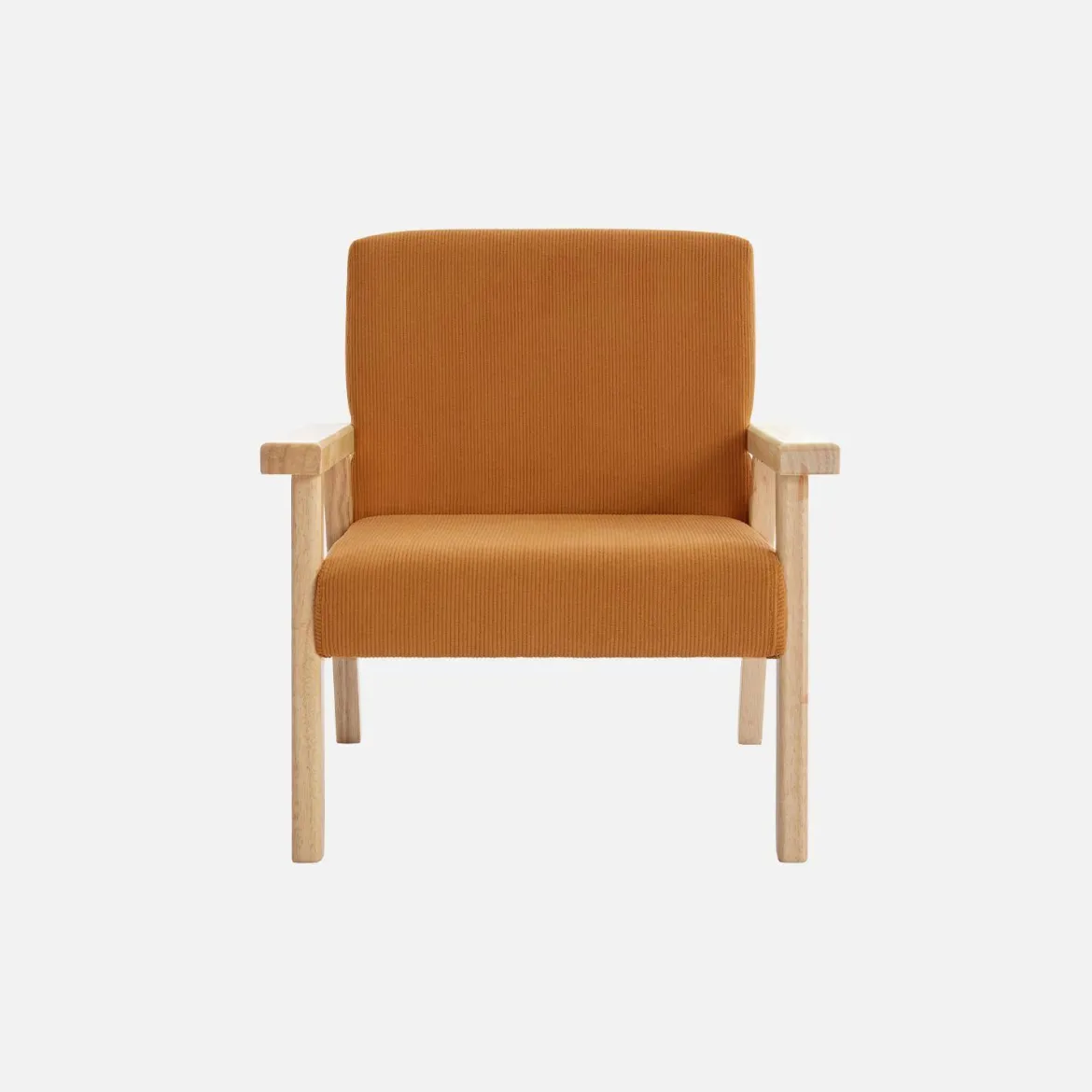 Poltrona scandinava per bambini in velluto a coste e legno di hevea