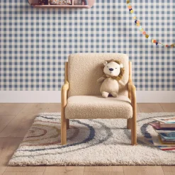 Poltrona scandinava per bambini in tessuto bouclé e legno