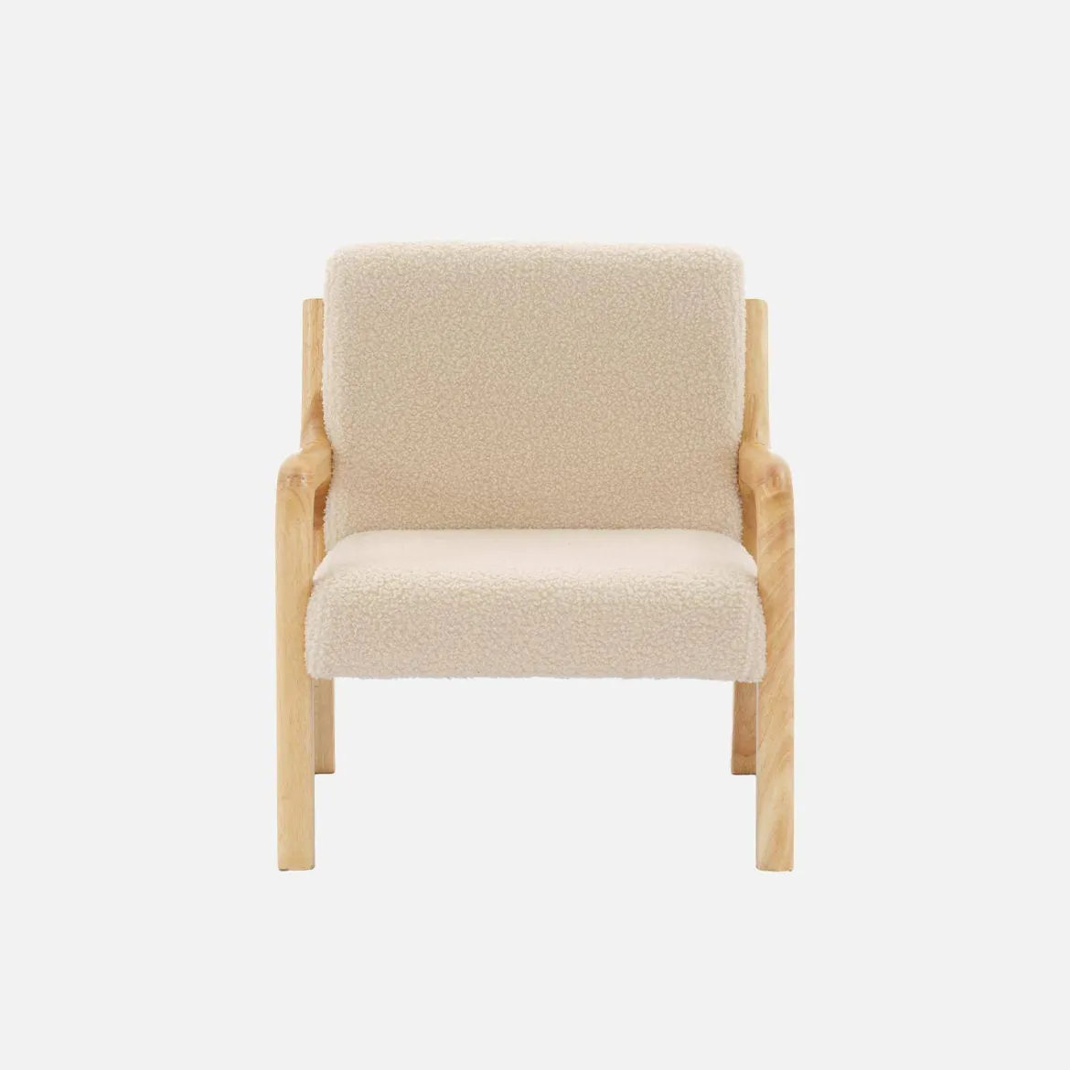 Poltrona scandinava per bambini in tessuto bouclé e legno