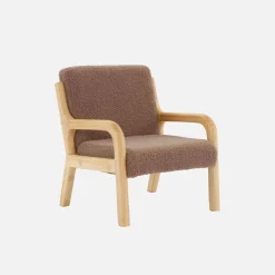 Poltrona scandinava per bambini in tessuto bouclé e legno