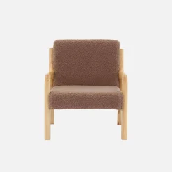 Poltrona scandinava per bambini in tessuto bouclé e legno