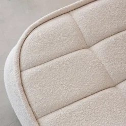 Poltrona senza braccioli in bouclé testurizzato