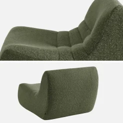 Poltrona senza braccioli in tessuto effetto alpaca