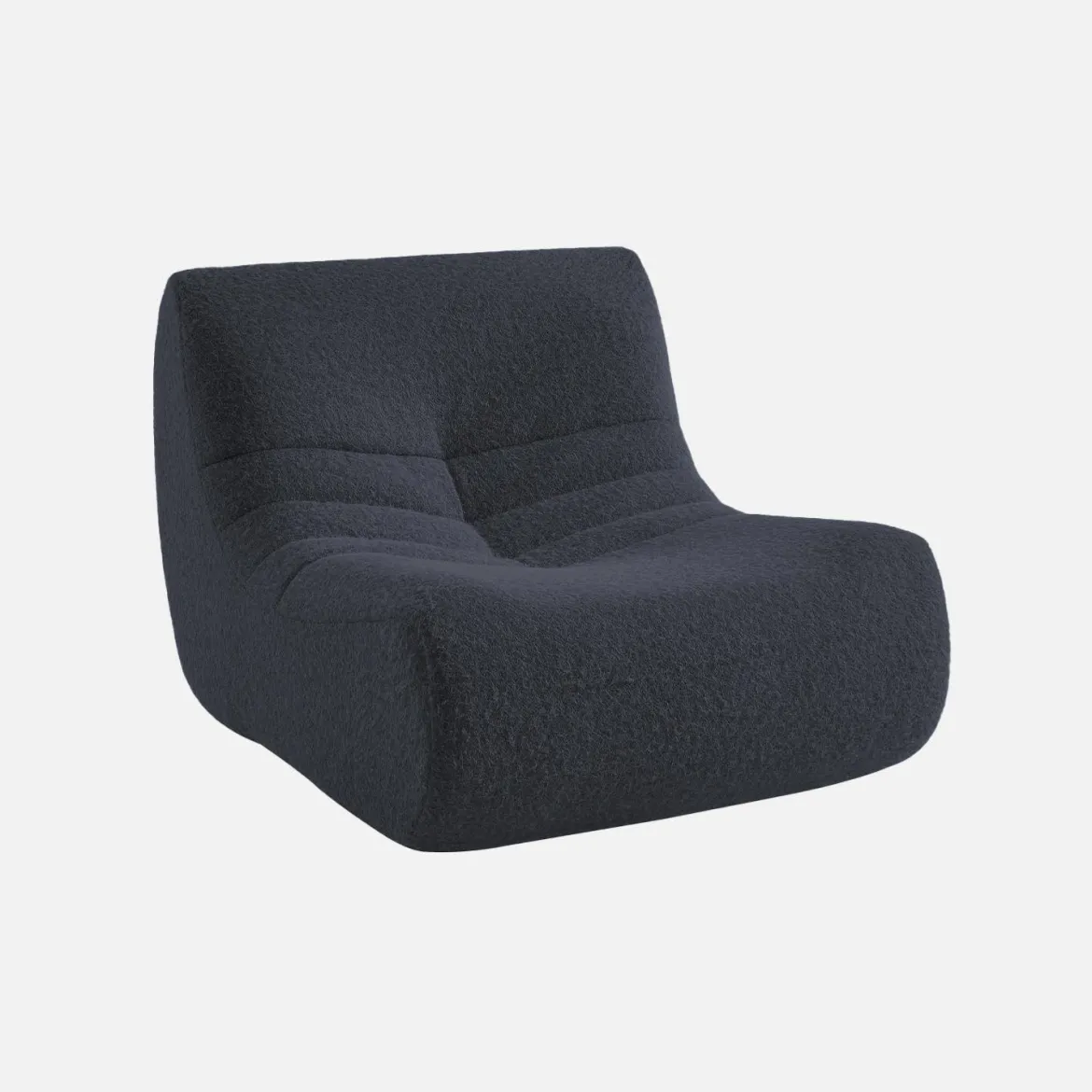 Poltrona senza braccioli in tessuto effetto alpaca