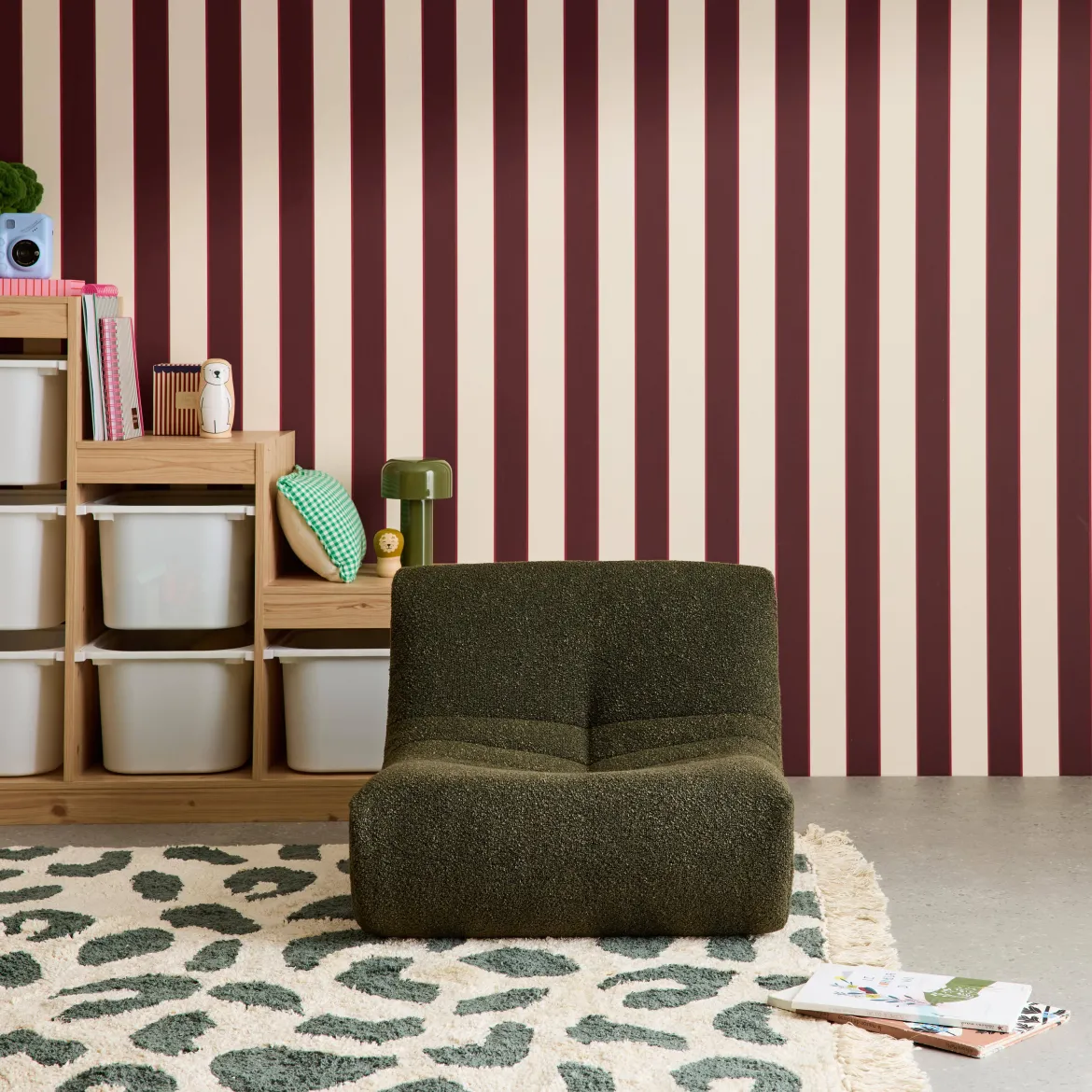 Poltroncina per bambini in tessuto bouclé testurizzato, 1 posto
