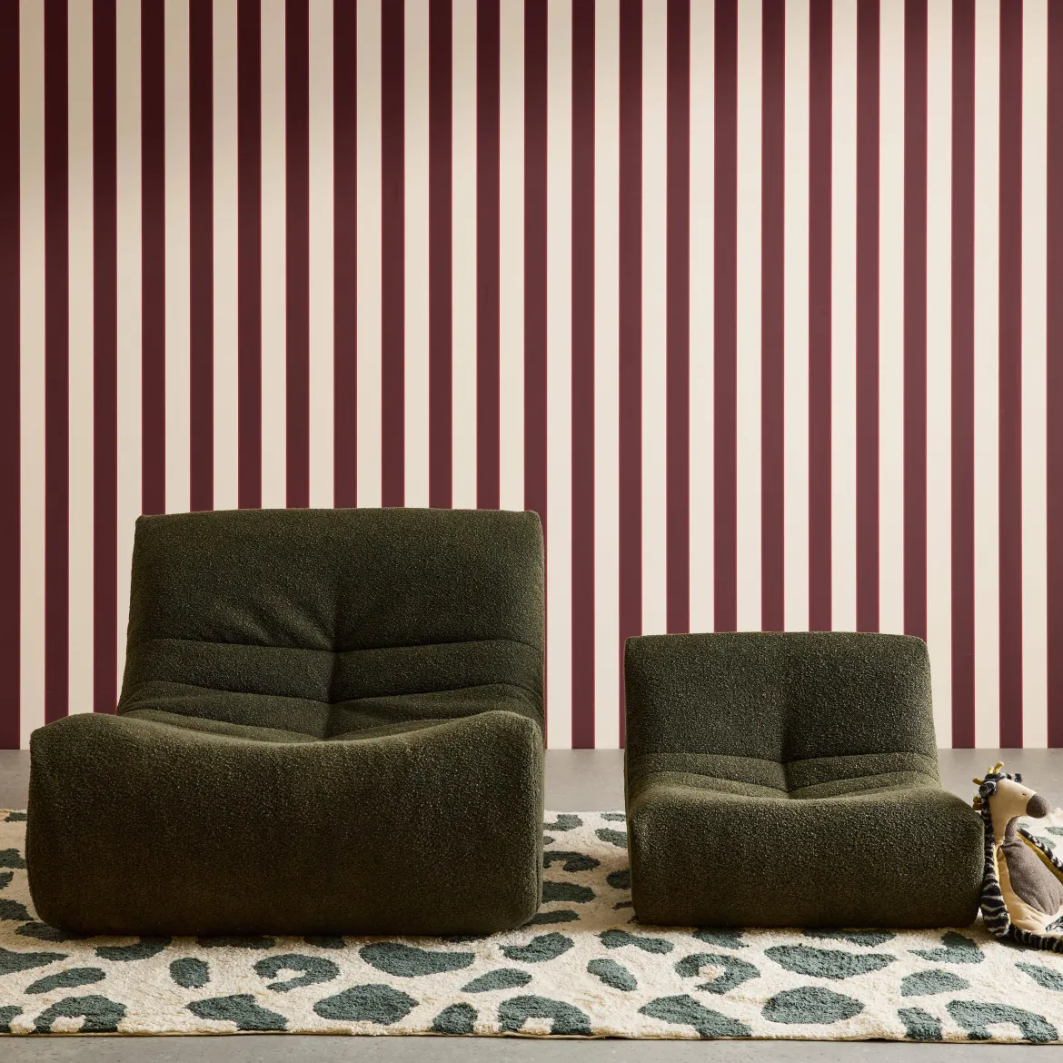 Poltroncina per bambini in tessuto bouclé testurizzato, 1 posto