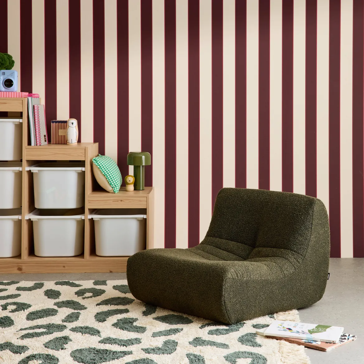 Poltroncina per bambini in tessuto bouclé testurizzato, 1 posto
